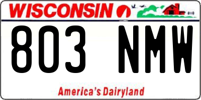 WI license plate 803NMW