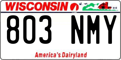 WI license plate 803NMY