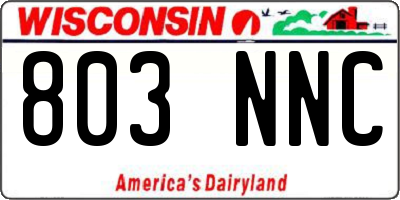 WI license plate 803NNC