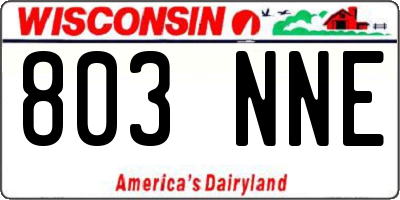 WI license plate 803NNE