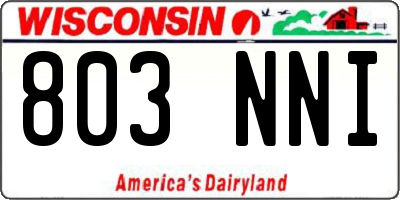 WI license plate 803NNI