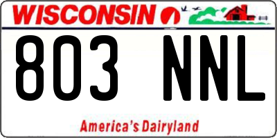 WI license plate 803NNL
