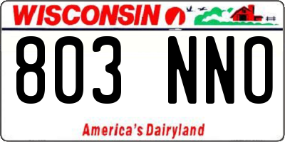 WI license plate 803NNO