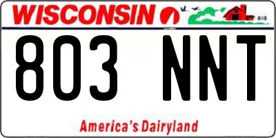WI license plate 803NNT