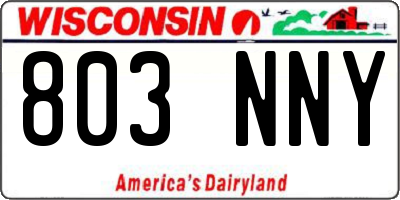 WI license plate 803NNY
