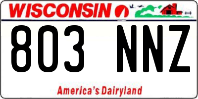 WI license plate 803NNZ