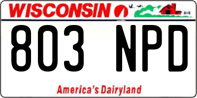 WI license plate 803NPD