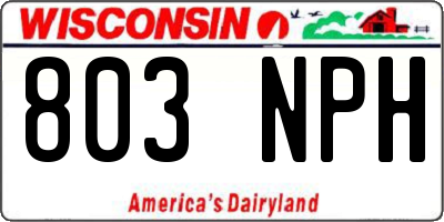 WI license plate 803NPH