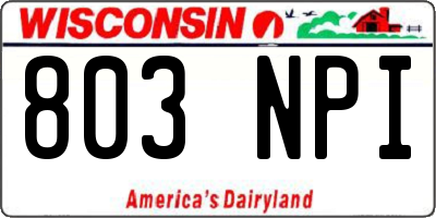 WI license plate 803NPI