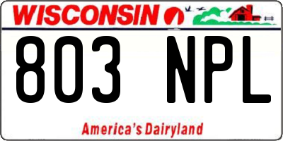 WI license plate 803NPL