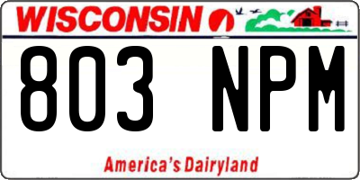 WI license plate 803NPM