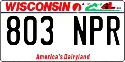 WI license plate 803NPR