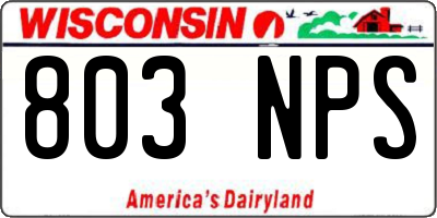 WI license plate 803NPS