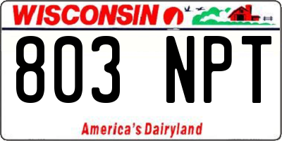 WI license plate 803NPT