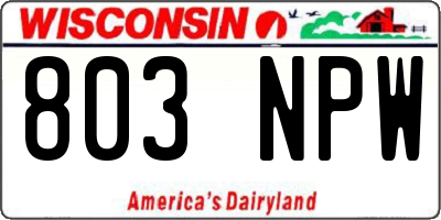 WI license plate 803NPW
