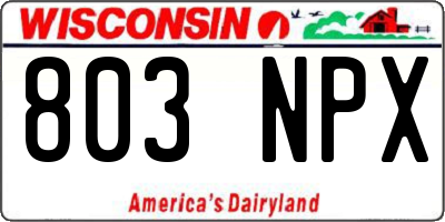 WI license plate 803NPX