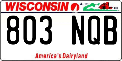 WI license plate 803NQB