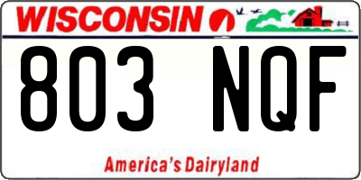 WI license plate 803NQF