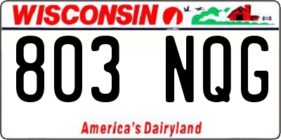 WI license plate 803NQG