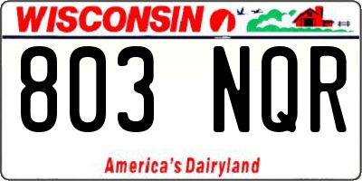 WI license plate 803NQR