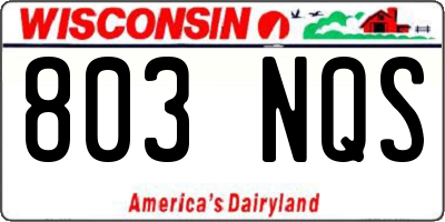 WI license plate 803NQS
