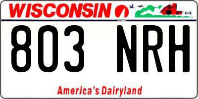 WI license plate 803NRH