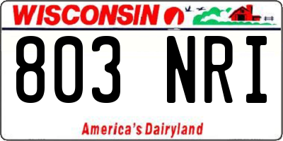 WI license plate 803NRI