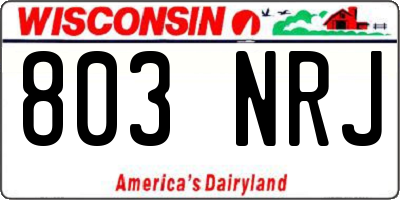 WI license plate 803NRJ