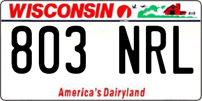 WI license plate 803NRL
