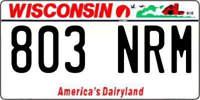 WI license plate 803NRM