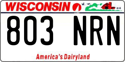 WI license plate 803NRN