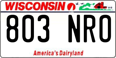 WI license plate 803NRO