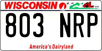 WI license plate 803NRP