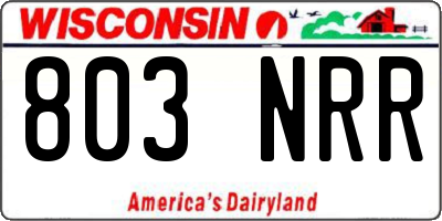 WI license plate 803NRR