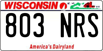 WI license plate 803NRS