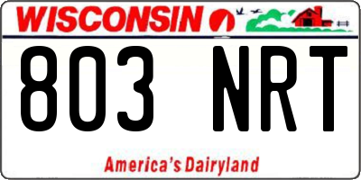 WI license plate 803NRT