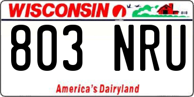 WI license plate 803NRU