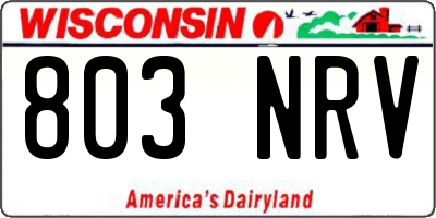 WI license plate 803NRV