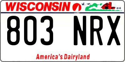 WI license plate 803NRX