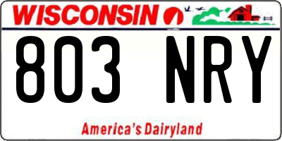 WI license plate 803NRY