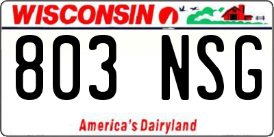 WI license plate 803NSG