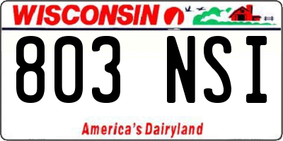WI license plate 803NSI