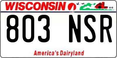 WI license plate 803NSR