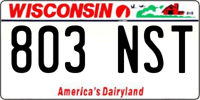 WI license plate 803NST