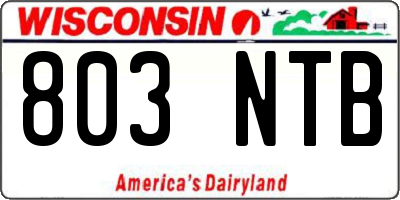 WI license plate 803NTB