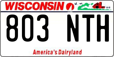 WI license plate 803NTH