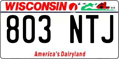 WI license plate 803NTJ