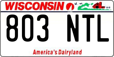 WI license plate 803NTL