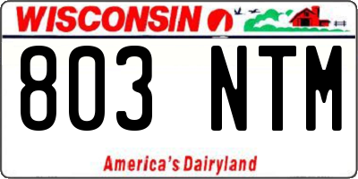 WI license plate 803NTM
