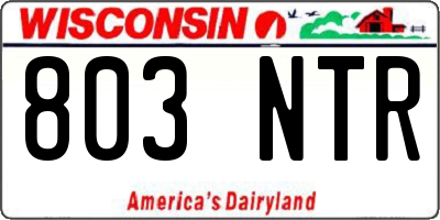 WI license plate 803NTR